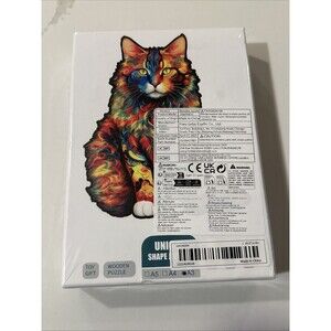 New Cat Wooden Jigsaw Animal Puzzles Adults Kids Unique Cat Shape Wood Puzzles